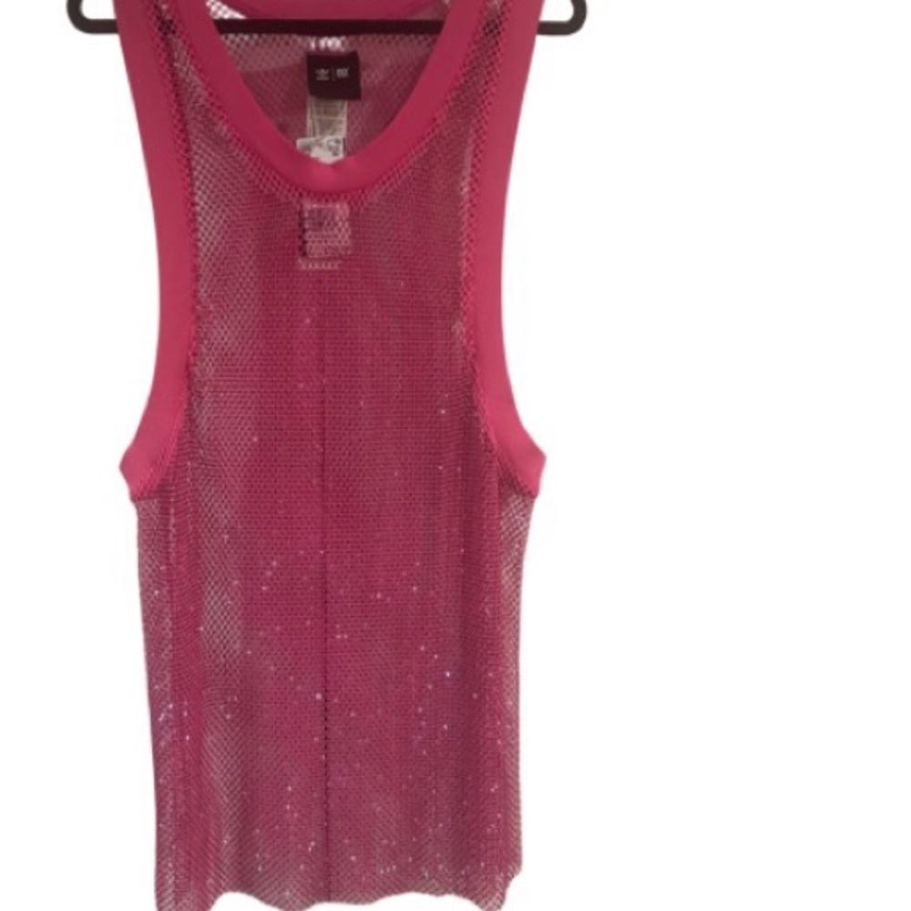 adidas Originals Triple Shock Pink Crystal Rhinestones Tank Top Beyonce IVY PARK - Picture 8 of 9